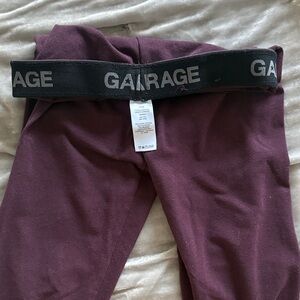 Garage Kids Plum Leggings with Branded Black Waistband